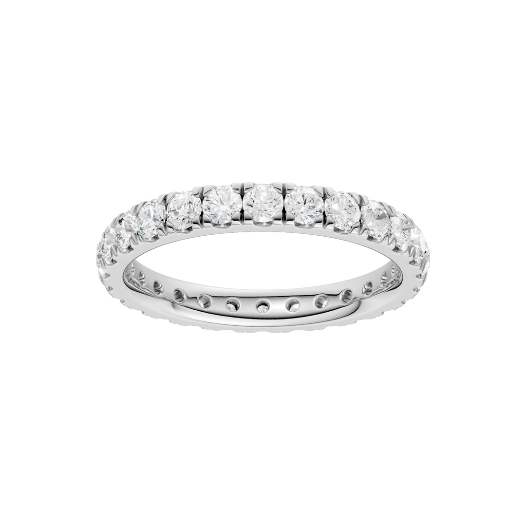 Pave Eternity Band (Round) in 14K White Gold – Silvadi Jewelry Aurora CO