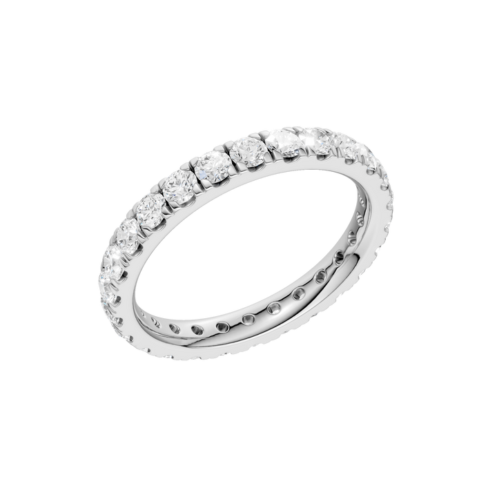 Pave Eternity Band (Round) in 14K White Gold – Silvadi Jewelry Aurora CO