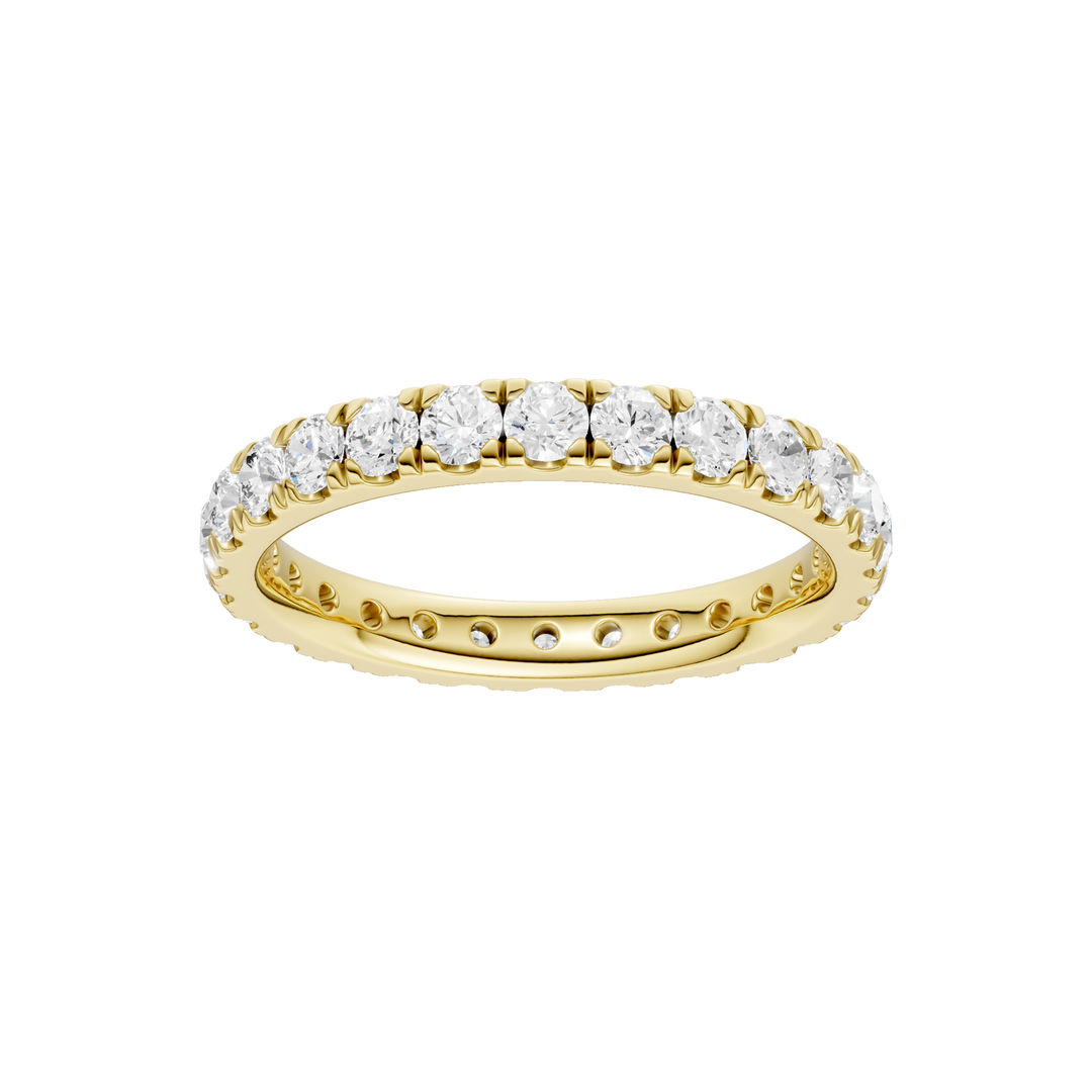 Pave Eternity Band (Round) in 14K Yellow Gold – Silvadi Jewelry Aurora CO