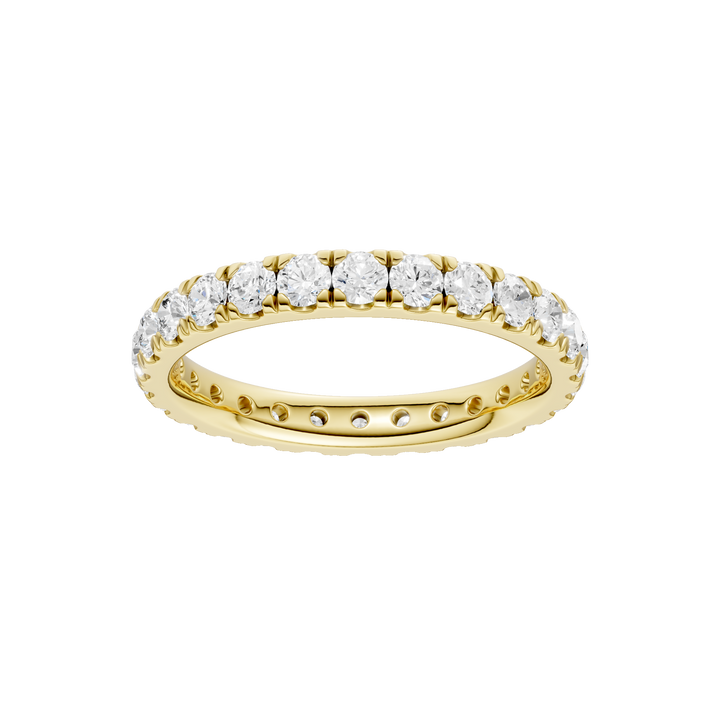 Pave Eternity Band (Round) in 14K Yellow Gold – Silvadi Jewelry Aurora CO