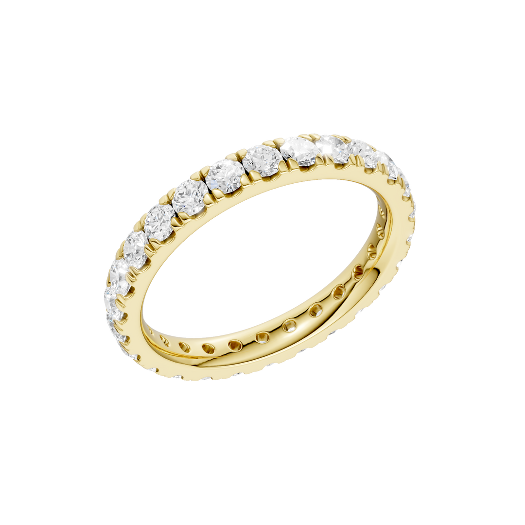 Pave Eternity Band (Round) in 14K Yellow Gold – Silvadi Jewelry Aurora CO