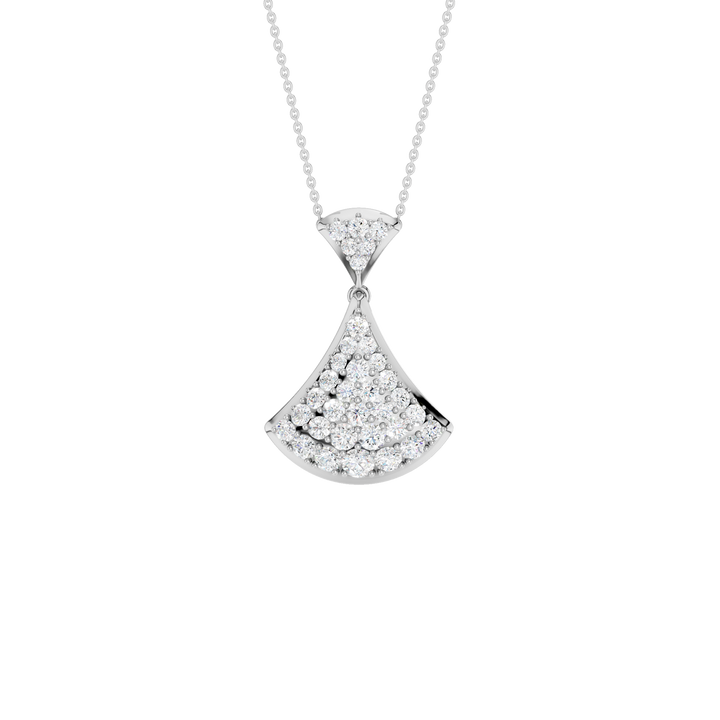Pave Fan Motif Pendant (Round) in 14K White Gold – Silvadi Jewelry Aurora CO
