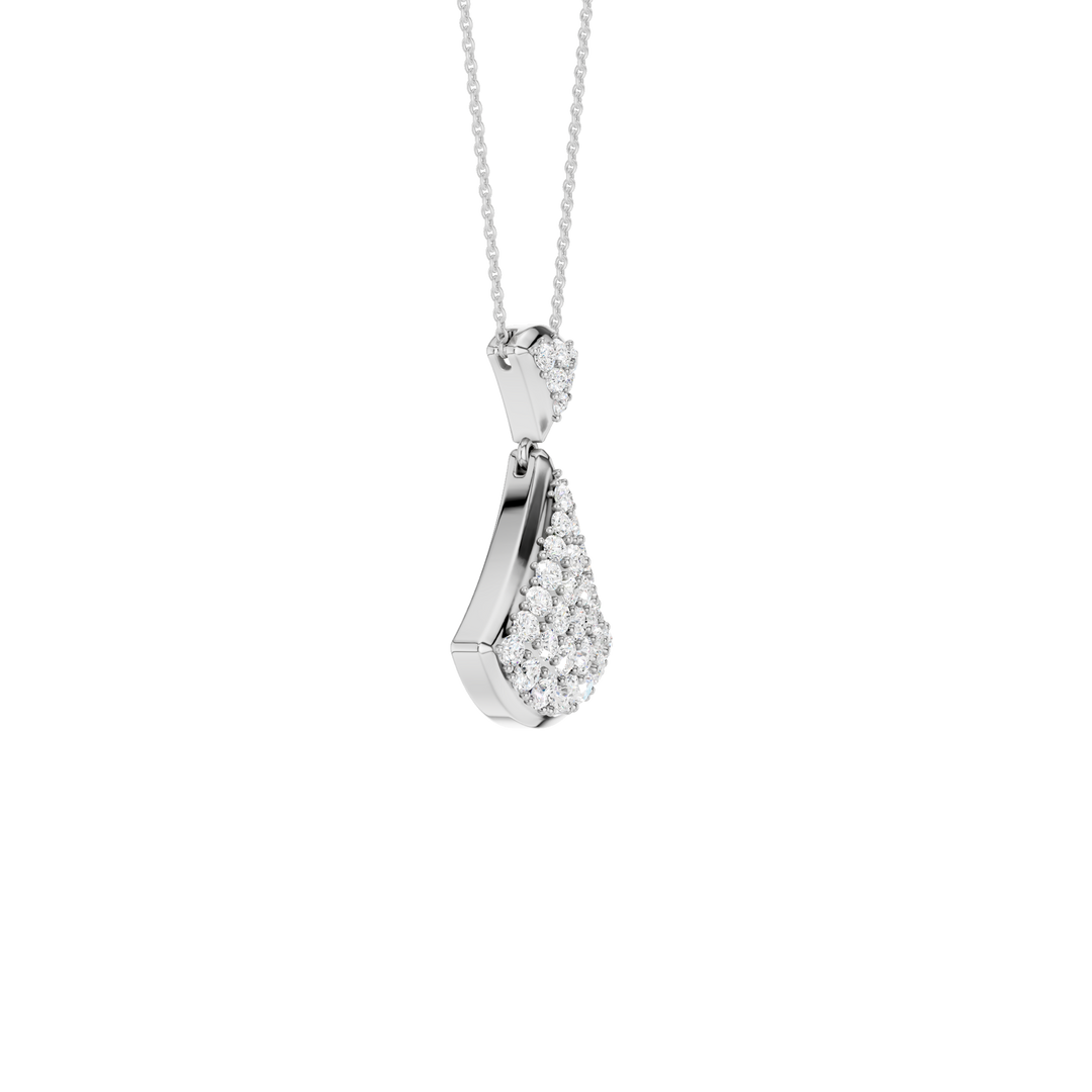 Pave Fan Motif Pendant (Round) in 14K White Gold – Silvadi Jewelry Aurora CO