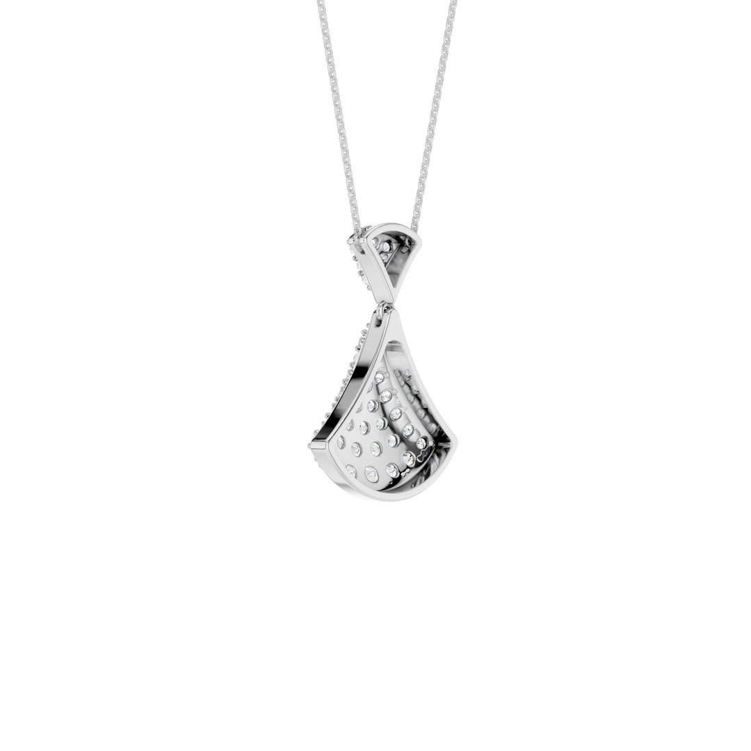 Pave Fan Motif Pendant (Round) in 14K White Gold – Silvadi Jewelry Aurora CO