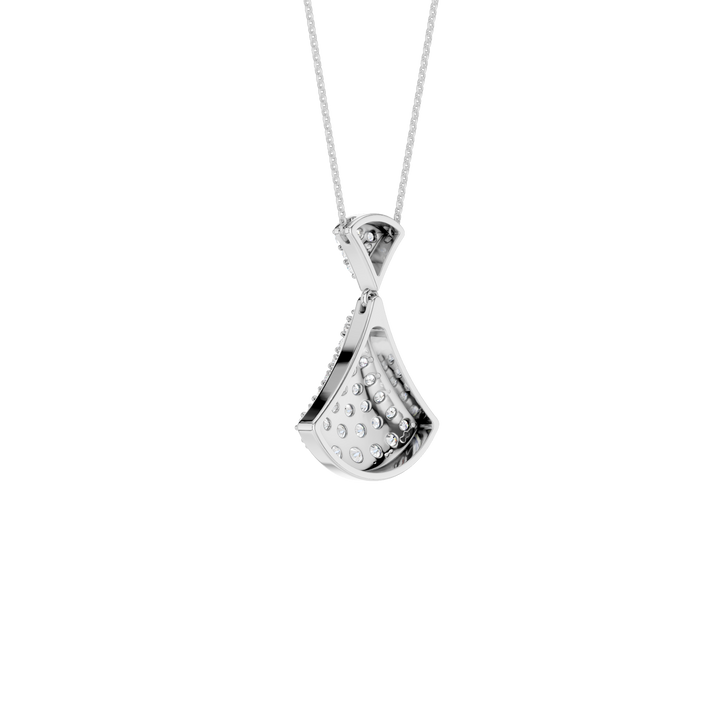 Pave Fan Motif Pendant (Round) in 14K White Gold – Silvadi Jewelry Aurora CO