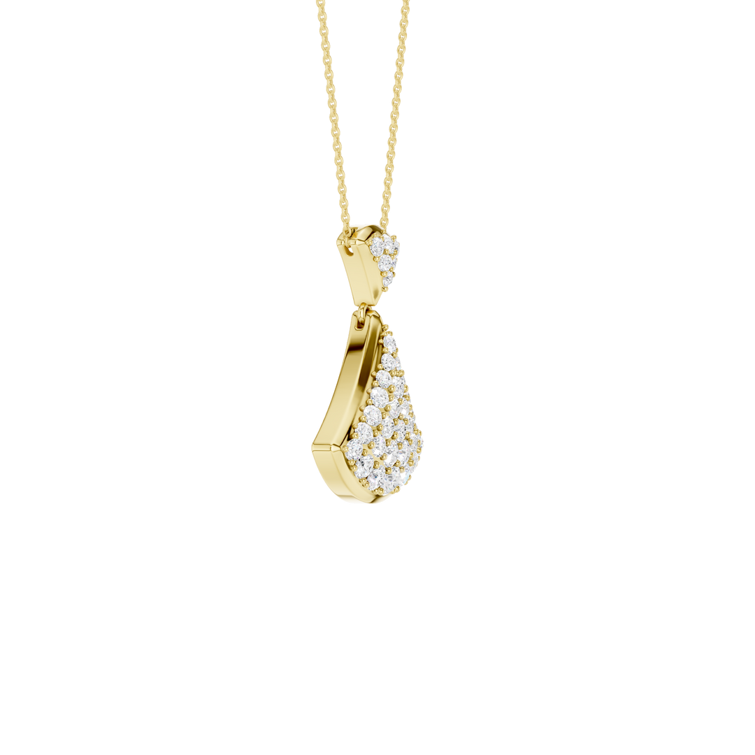 Pave Fan Motif Pendant (Round) in 14K Yellow Gold – Silvadi Jewelry Aurora CO