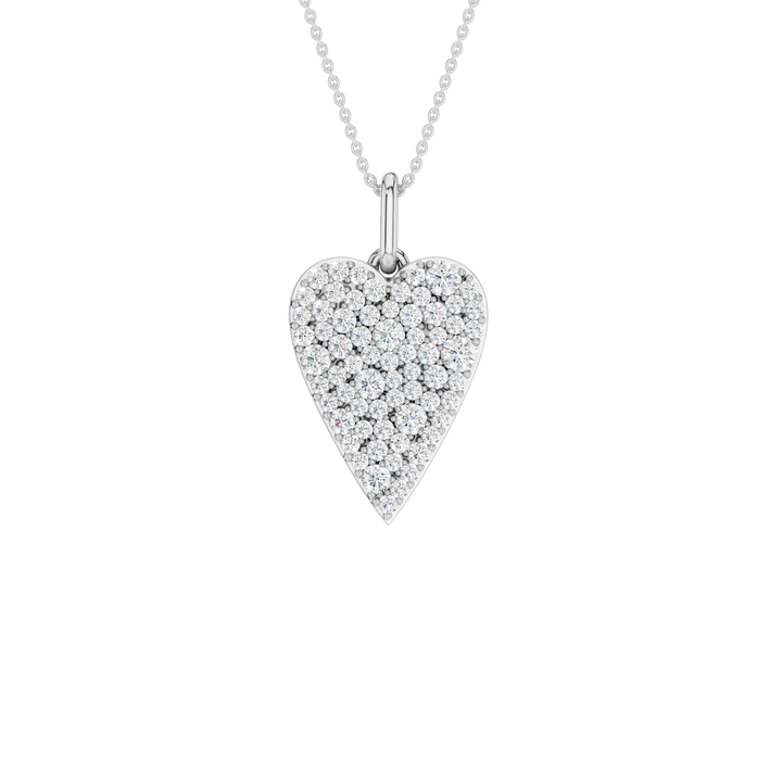 Pave Heart Pendant (Round) in 14K White Gold – Silvadi Jewelry Aurora CO