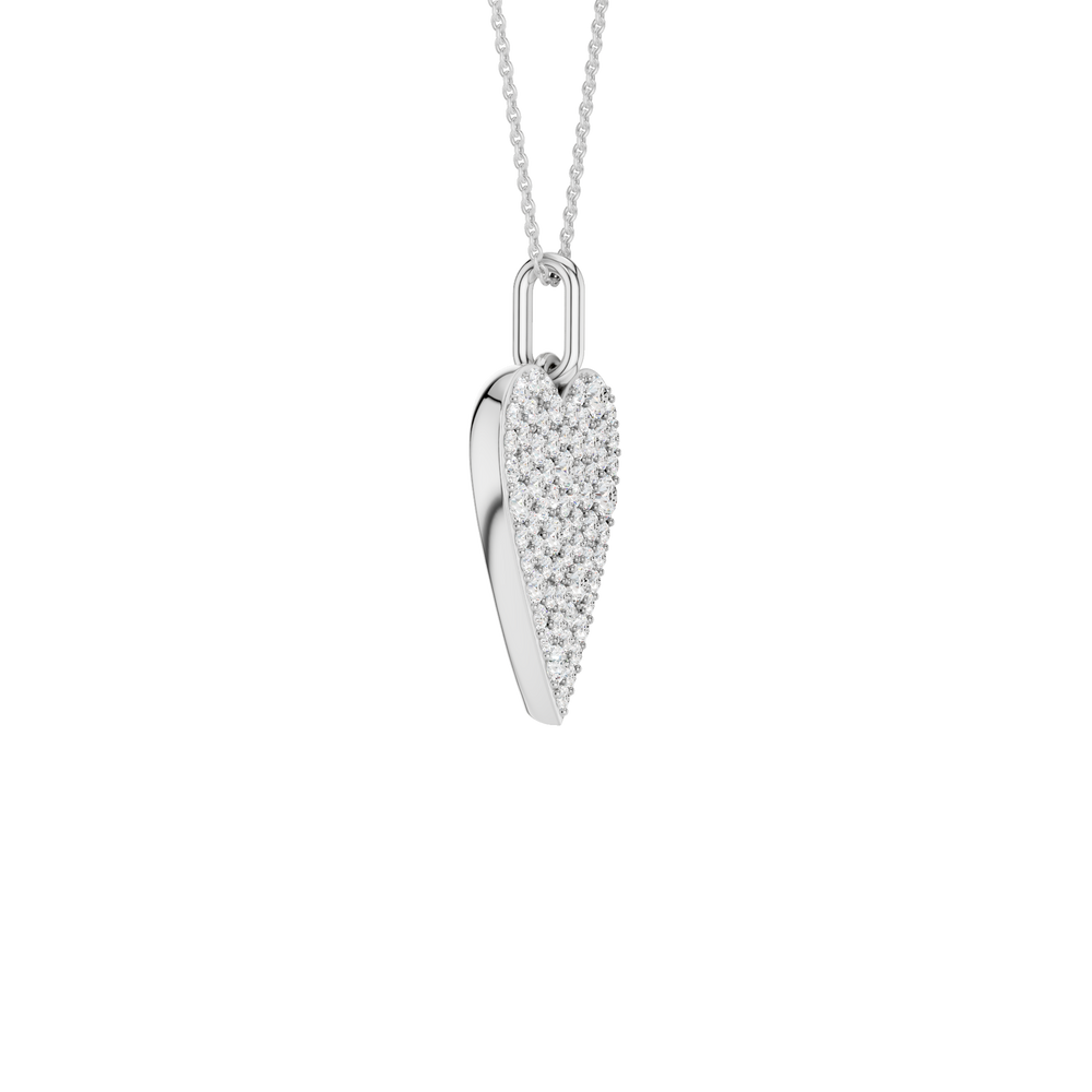 Pave Heart Pendant (Round) in 14K White Gold – Silvadi Jewelry Aurora CO