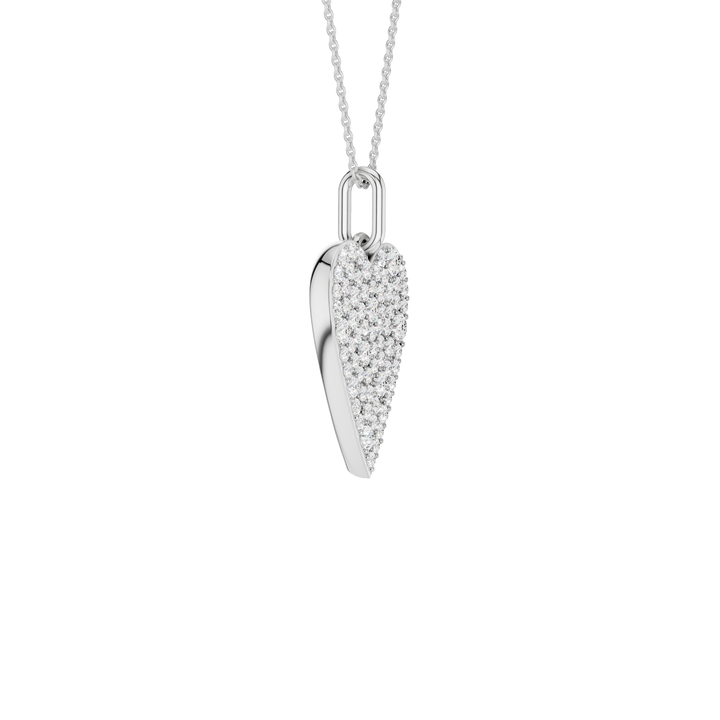 Pave Heart Pendant (Round) in 14K White Gold – Silvadi Jewelry Aurora CO