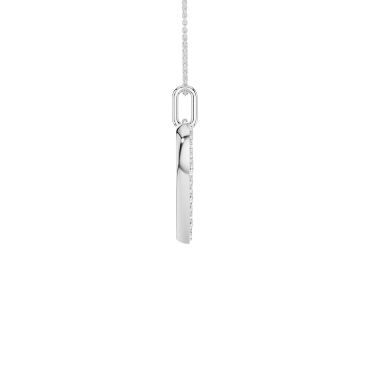 Pave Heart Pendant (Round) in 14K White Gold – Silvadi Jewelry Aurora CO