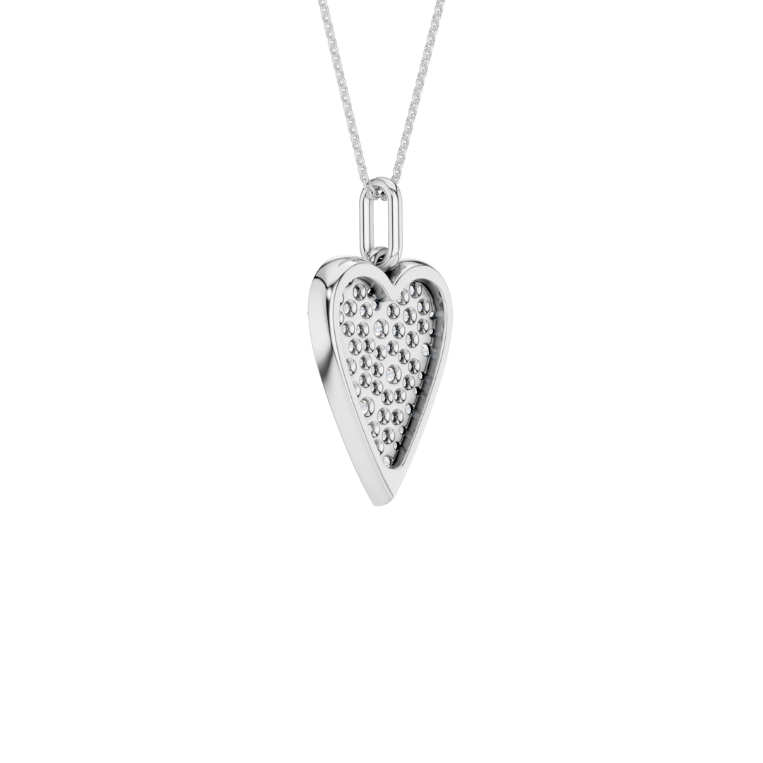 Pave Heart Pendant (Round) in 14K White Gold – Silvadi Jewelry Aurora CO