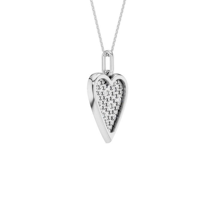 Pave Heart Pendant (Round) in 14K White Gold – Silvadi Jewelry Aurora CO