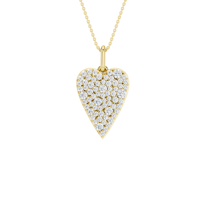 Pave Heart Pendant (Round) in 14K Yellow Gold – Silvadi Jewelry Aurora CO