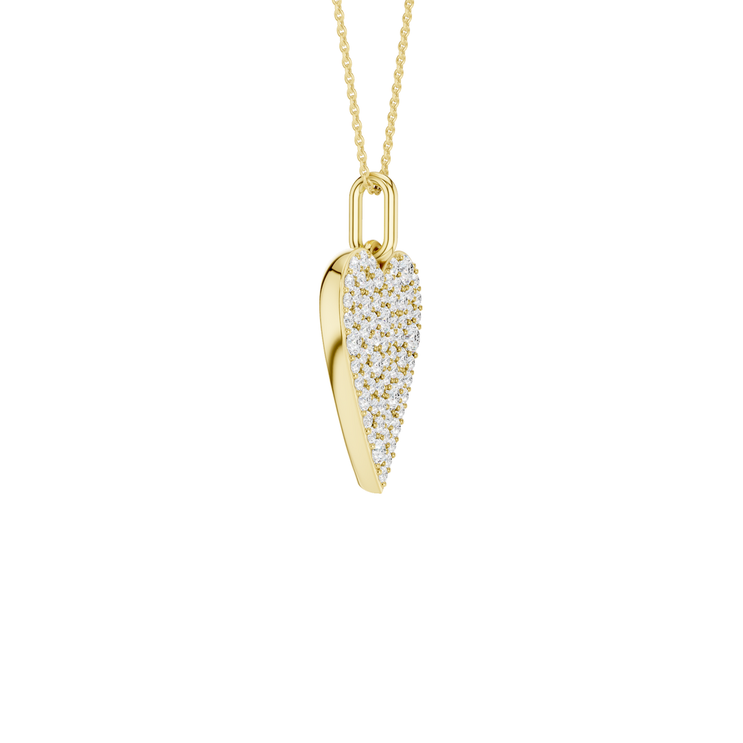 Pave Heart Pendant (Round) in 14K Yellow Gold – Silvadi Jewelry Aurora CO
