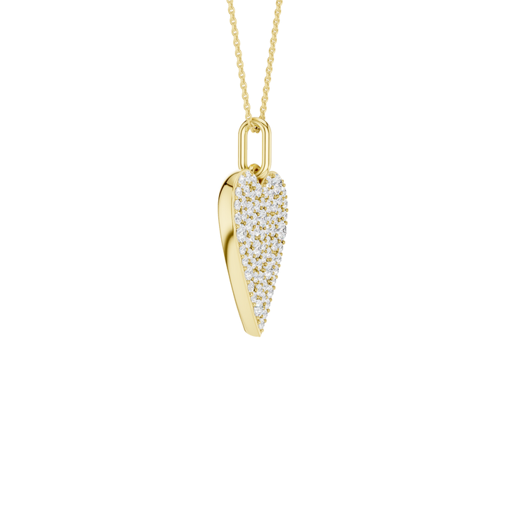 Pave Heart Pendant (Round) in 14K Yellow Gold – Silvadi Jewelry Aurora CO