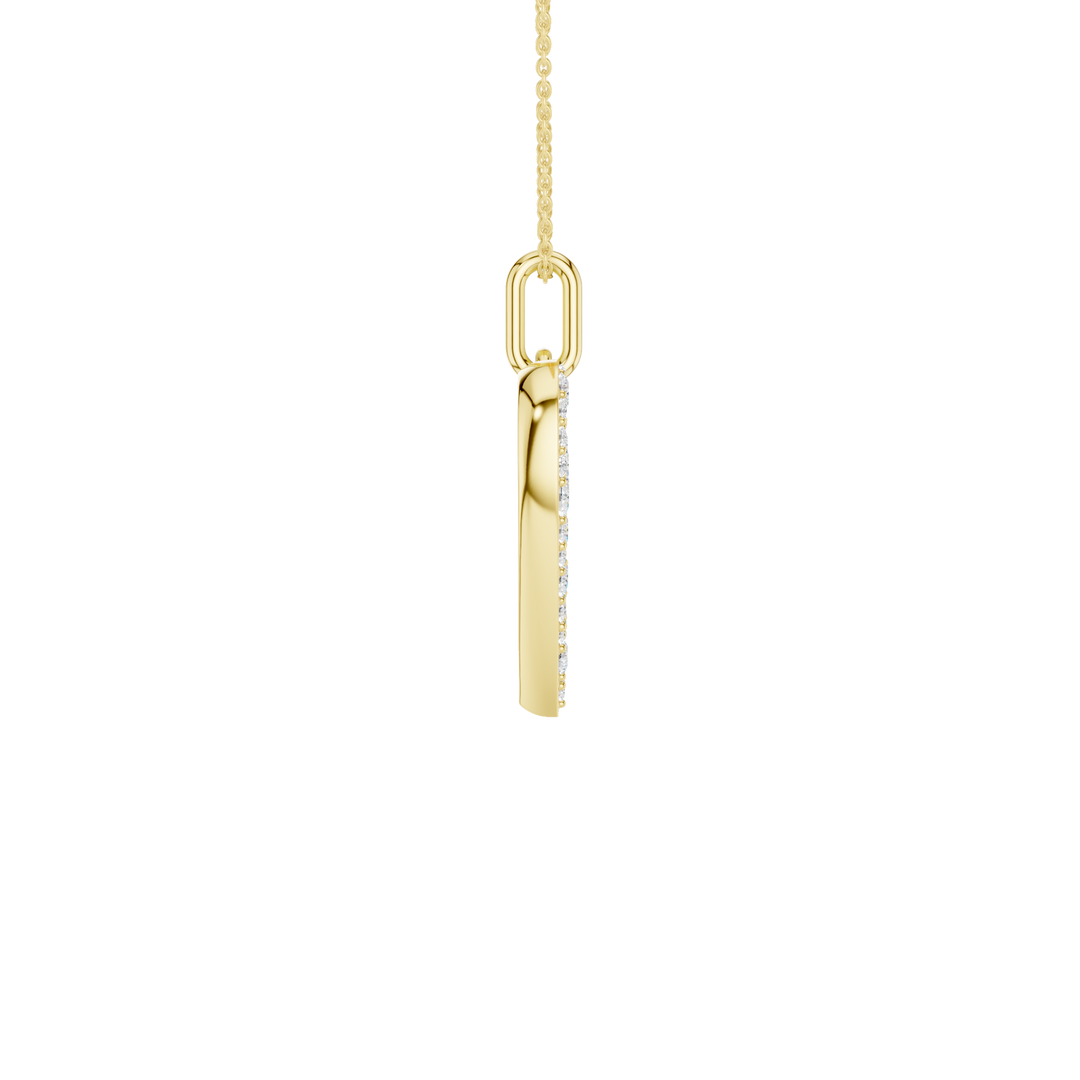 Pave Heart Pendant (Round) in 14K Yellow Gold – Silvadi Jewelry Aurora CO