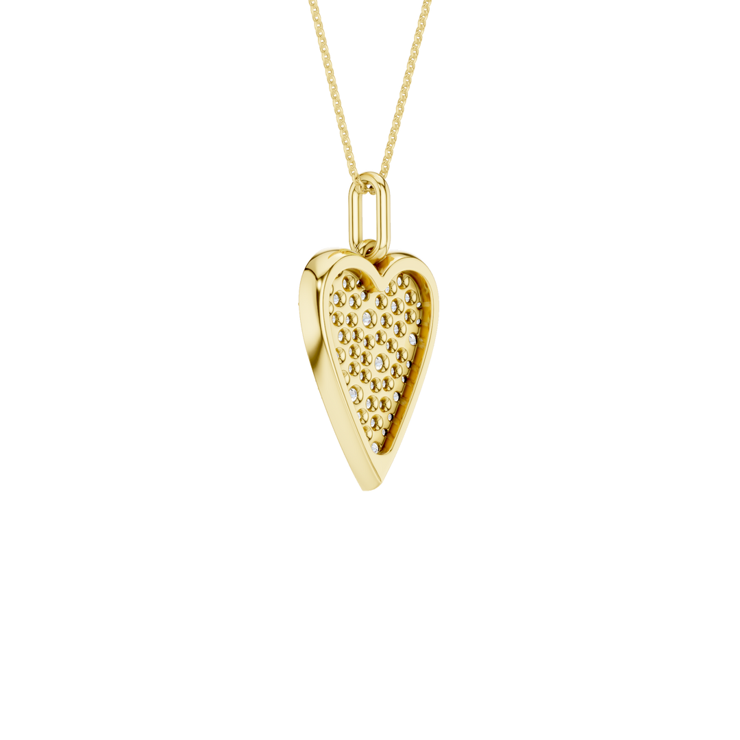 Pave Heart Pendant (Round) in 14K Yellow Gold – Silvadi Jewelry Aurora CO