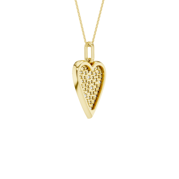 Pave Heart Pendant (Round) in 14K Yellow Gold – Silvadi Jewelry Aurora CO