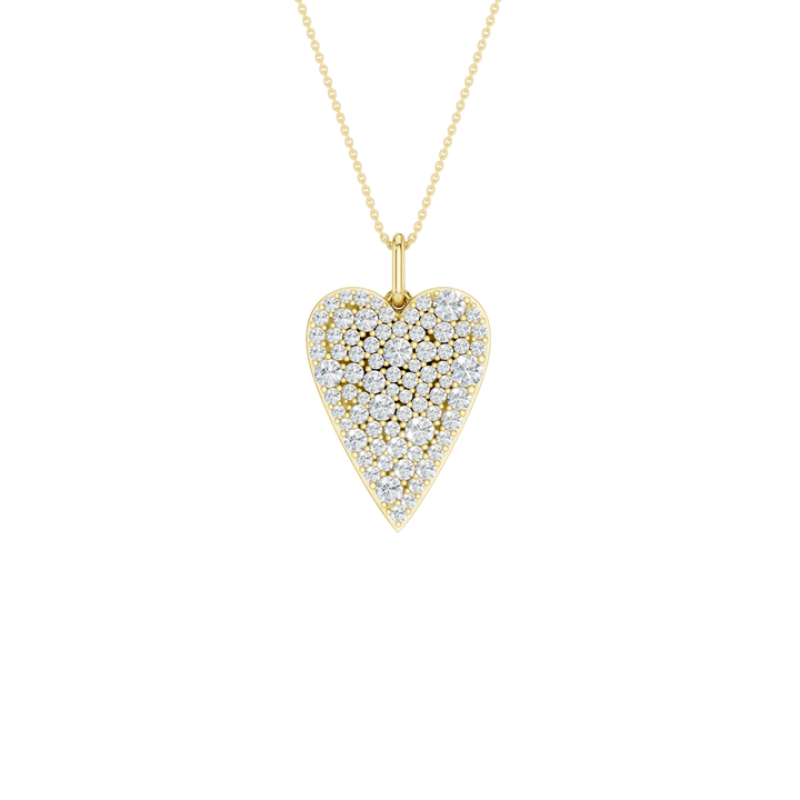 Pave Heart Pendant (Round) in 14K Yellow Gold – Silvadi Jewelry Aurora CO