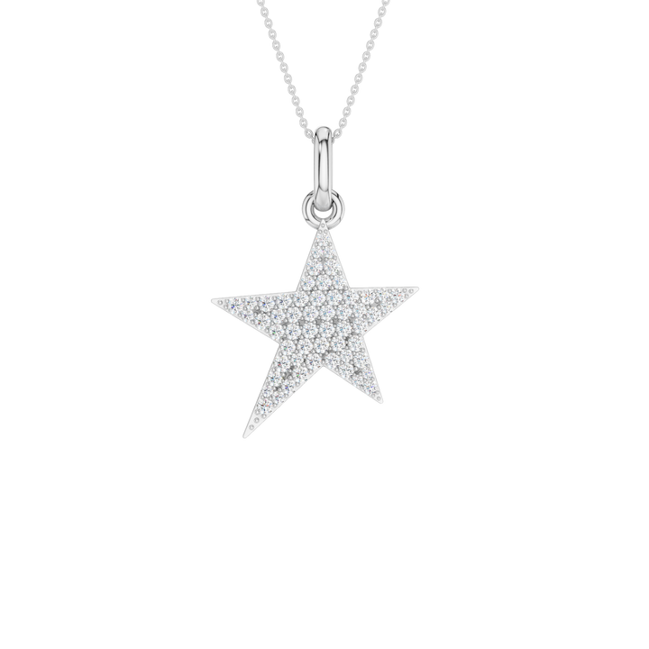Pave Star Pendant (Round) in 14K White Gold – Silvadi Jewelry Aurora CO