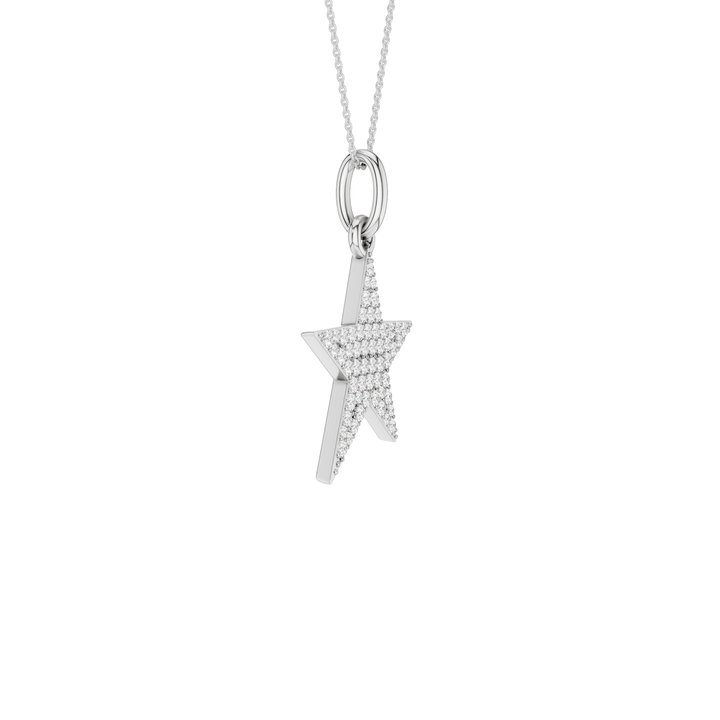 Pave Star Pendant (Round) in 14K White Gold – Silvadi Jewelry Aurora CO