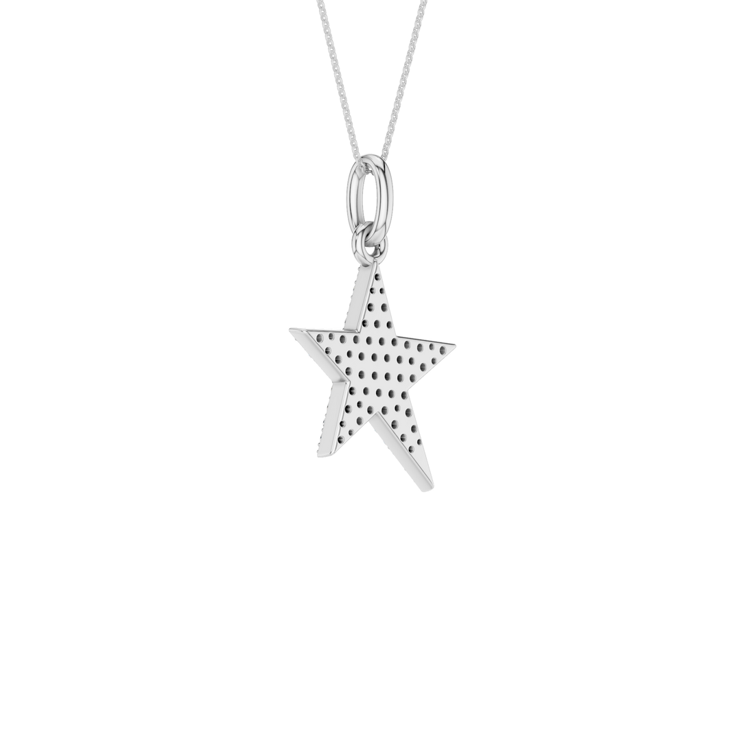 Pave Star Pendant (Round) in 14K White Gold – Silvadi Jewelry Aurora CO