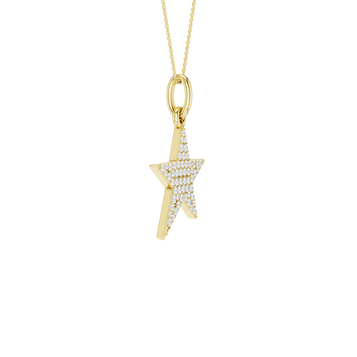 Pave Star Pendant (Round) in 14K Yellow Gold – Silvadi Jewelry Aurora CO