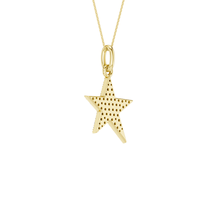 Pave Star Pendant (Round) in 14K Yellow Gold – Silvadi Jewelry Aurora CO
