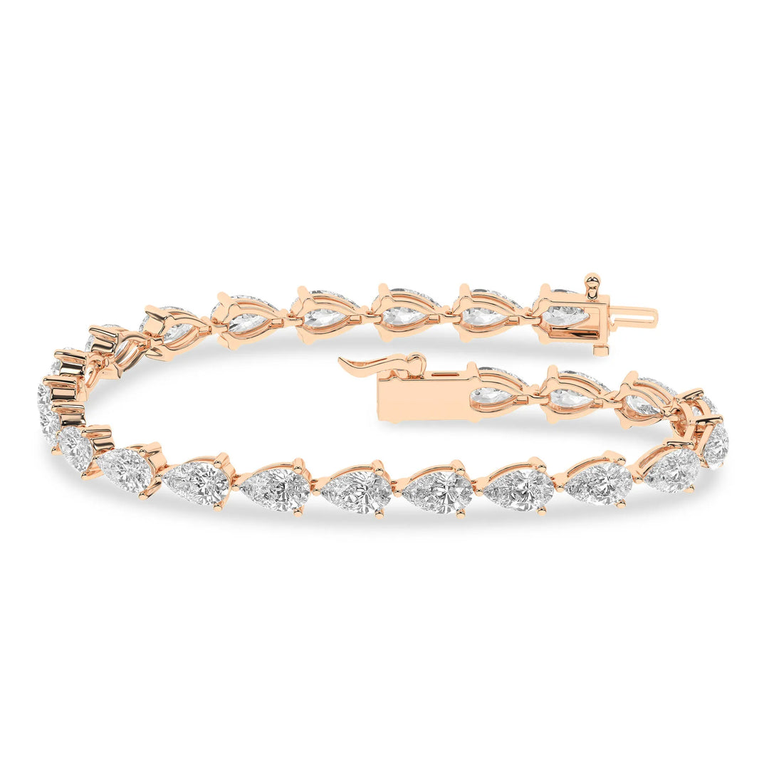 clasp on a pear shape diamond tennis bracelet by Silvadi Jewelry showroom Aurora
