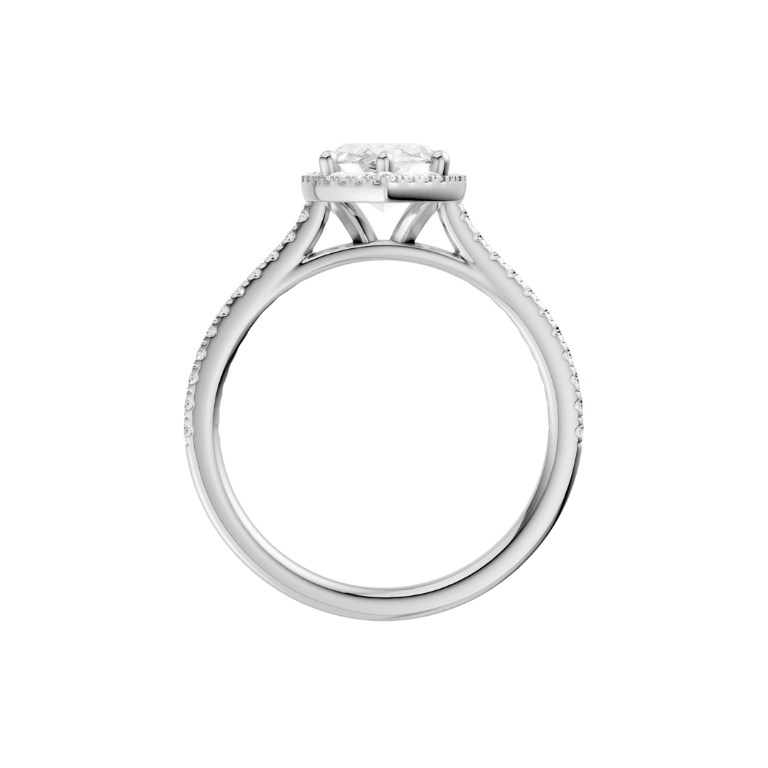 Petite Halo/Cathedral Engagement Ring (Marquise) in 14K White Gold – Silvadi Jewelry Aurora CO