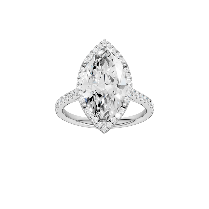 Petite Halo/Cathedral Engagement Ring (Marquise) in 14K White Gold – Silvadi Jewelry Aurora CO