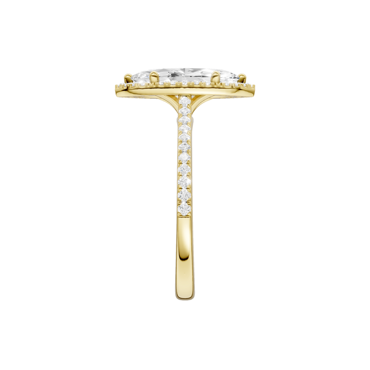 Petite Halo/Cathedral Engagement Ring (Marquise) in 14K Yellow Gold – Silvadi Jewelry Aurora CO