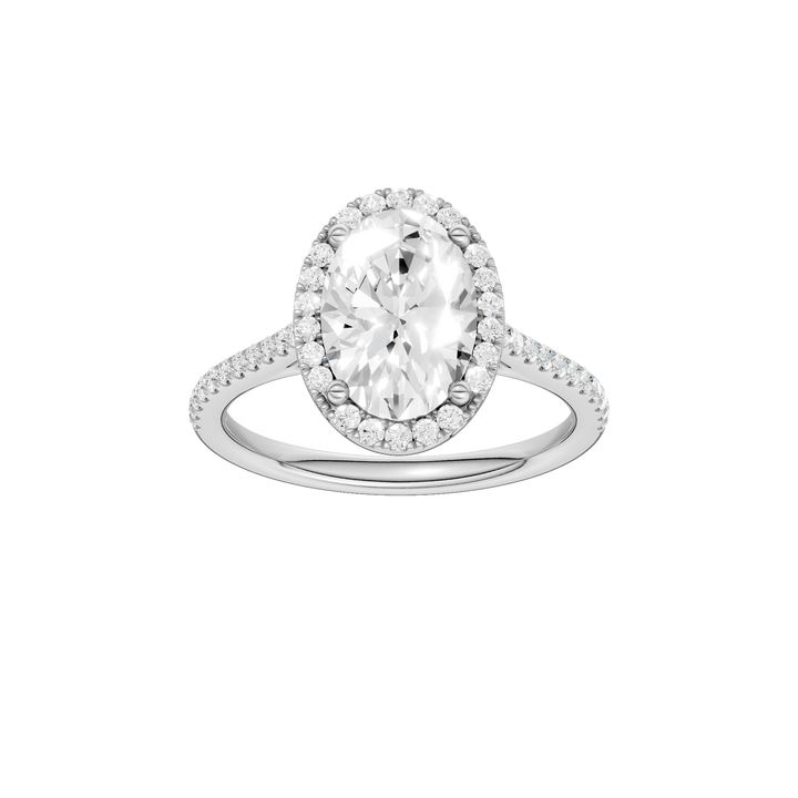 Petite Halo/Cathedral Engagement Ring (Oval) in 14K White Gold – Silvadi Jewelry Aurora CO
