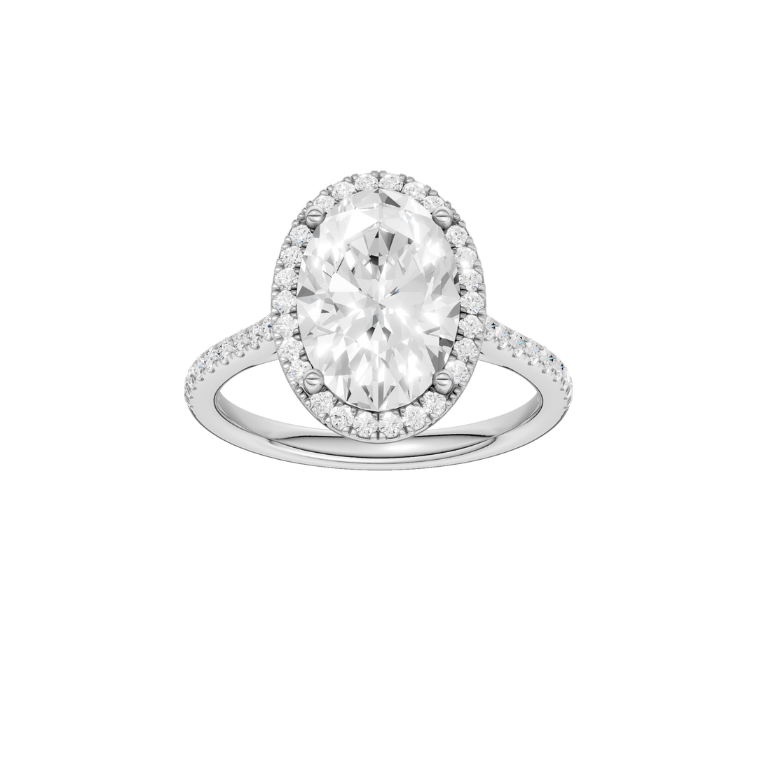 Petite Halo/Cathedral Engagement Ring (Oval) in 14K White Gold – Silvadi Jewelry Aurora CO