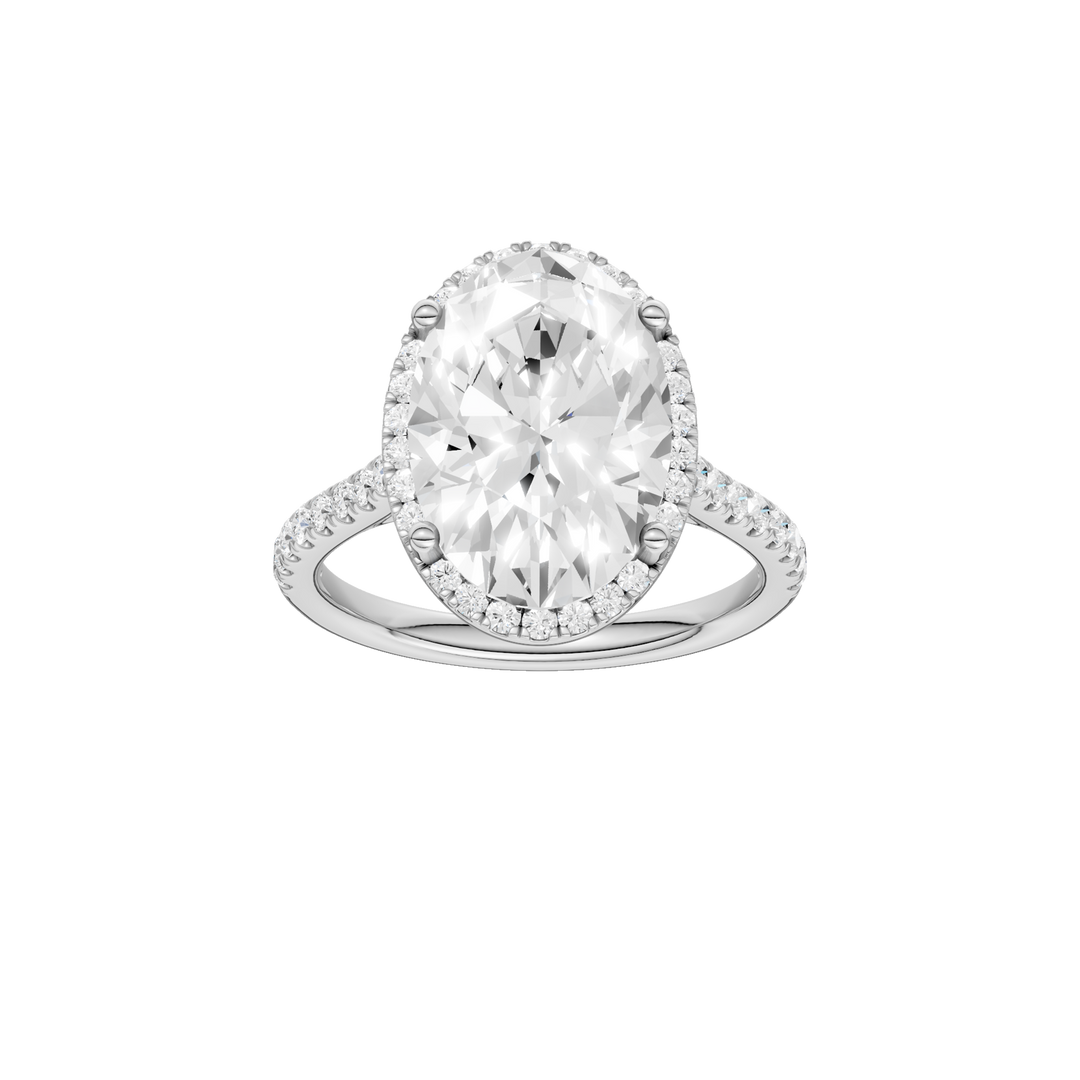 Petite Halo/Cathedral Engagement Ring (Oval) in 14K White Gold – Silvadi Jewelry Aurora CO