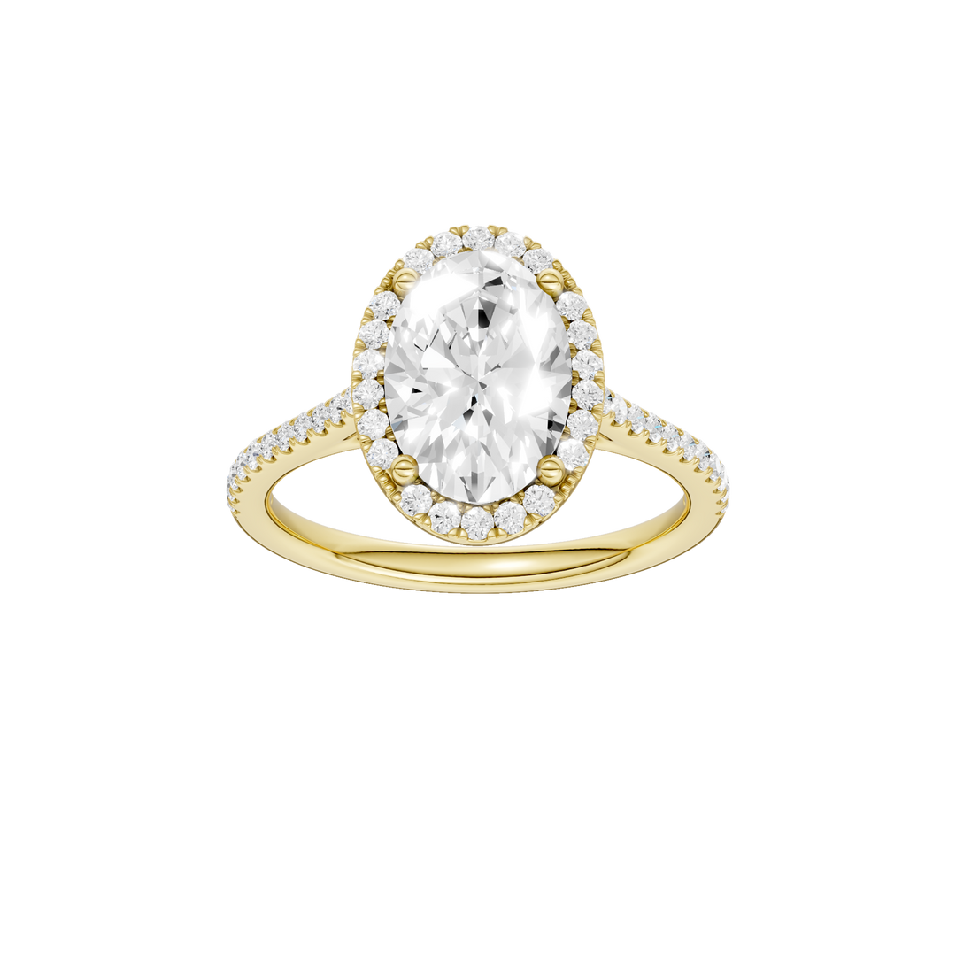 Petite Halo/Cathedral Engagement Ring (Oval) in 14K Yellow Gold – Silvadi Jewelry Aurora CO