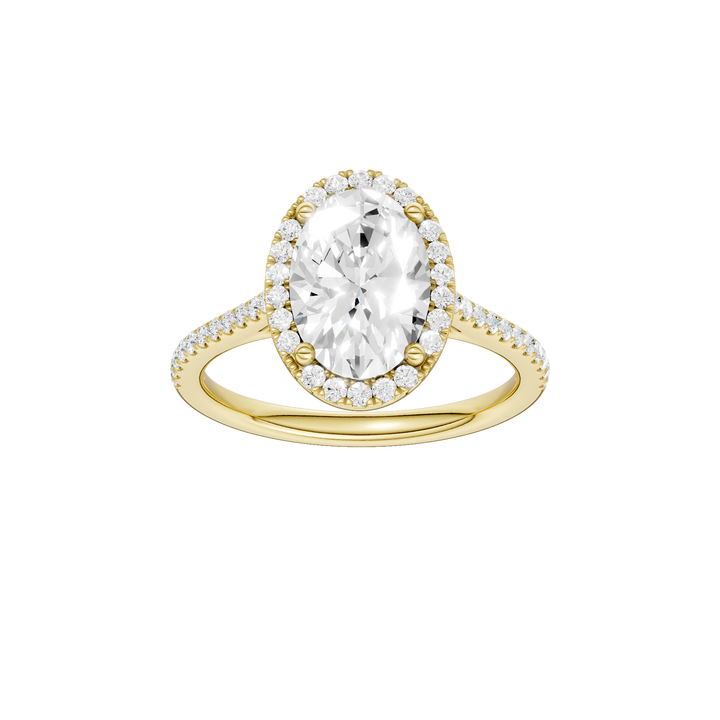 Petite Halo/Cathedral Engagement Ring (Oval) in 14K Yellow Gold – Silvadi Jewelry Aurora CO