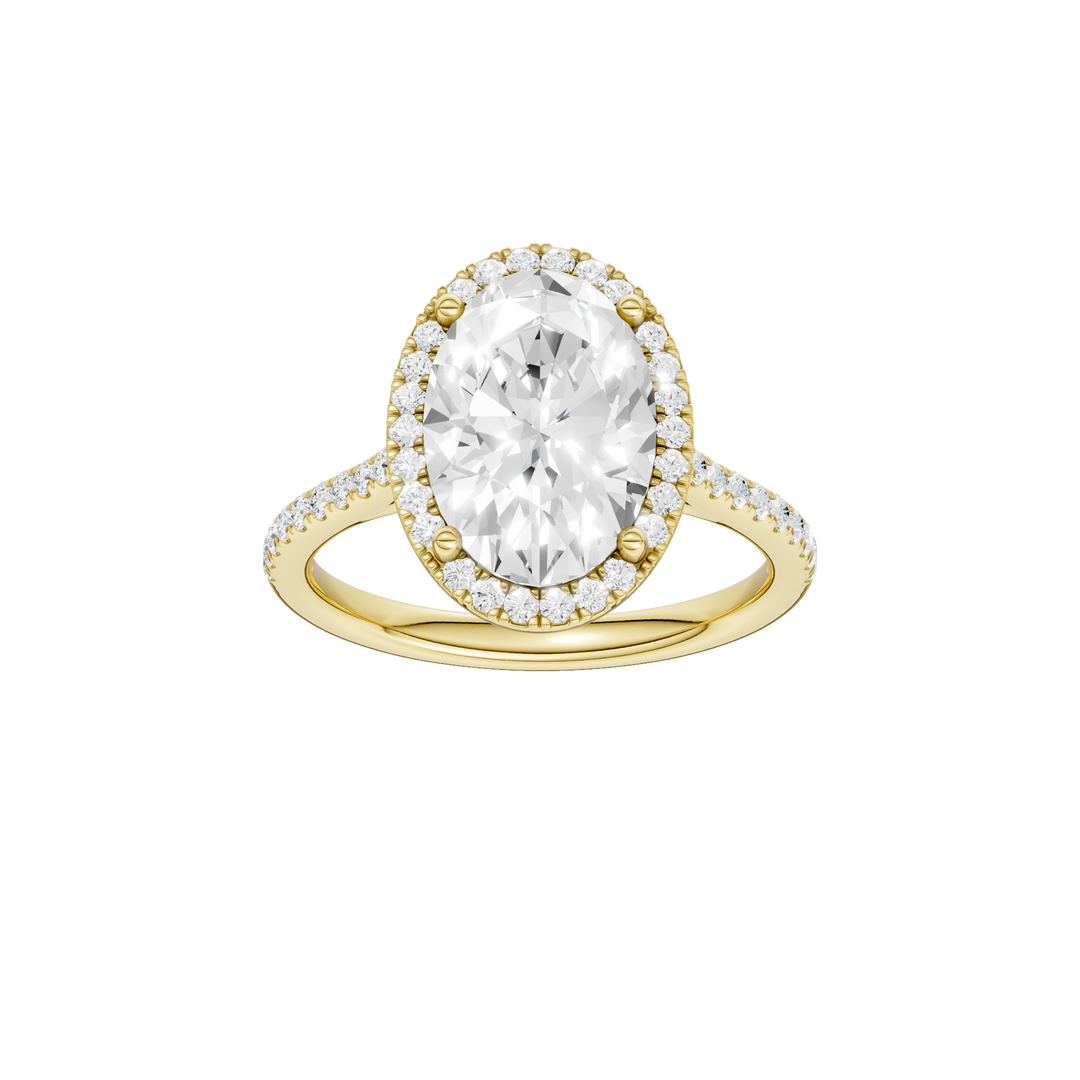 Petite Halo/Cathedral Engagement Ring (Oval) in 14K Yellow Gold – Silvadi Jewelry Aurora CO