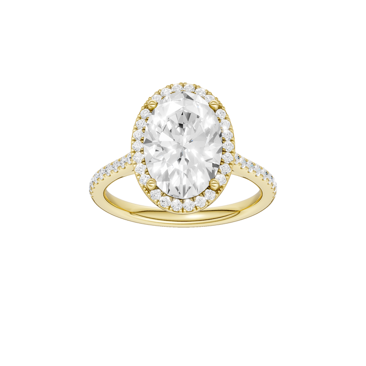 Petite Halo/Cathedral Engagement Ring (Oval) in 14K Yellow Gold – Silvadi Jewelry Aurora CO