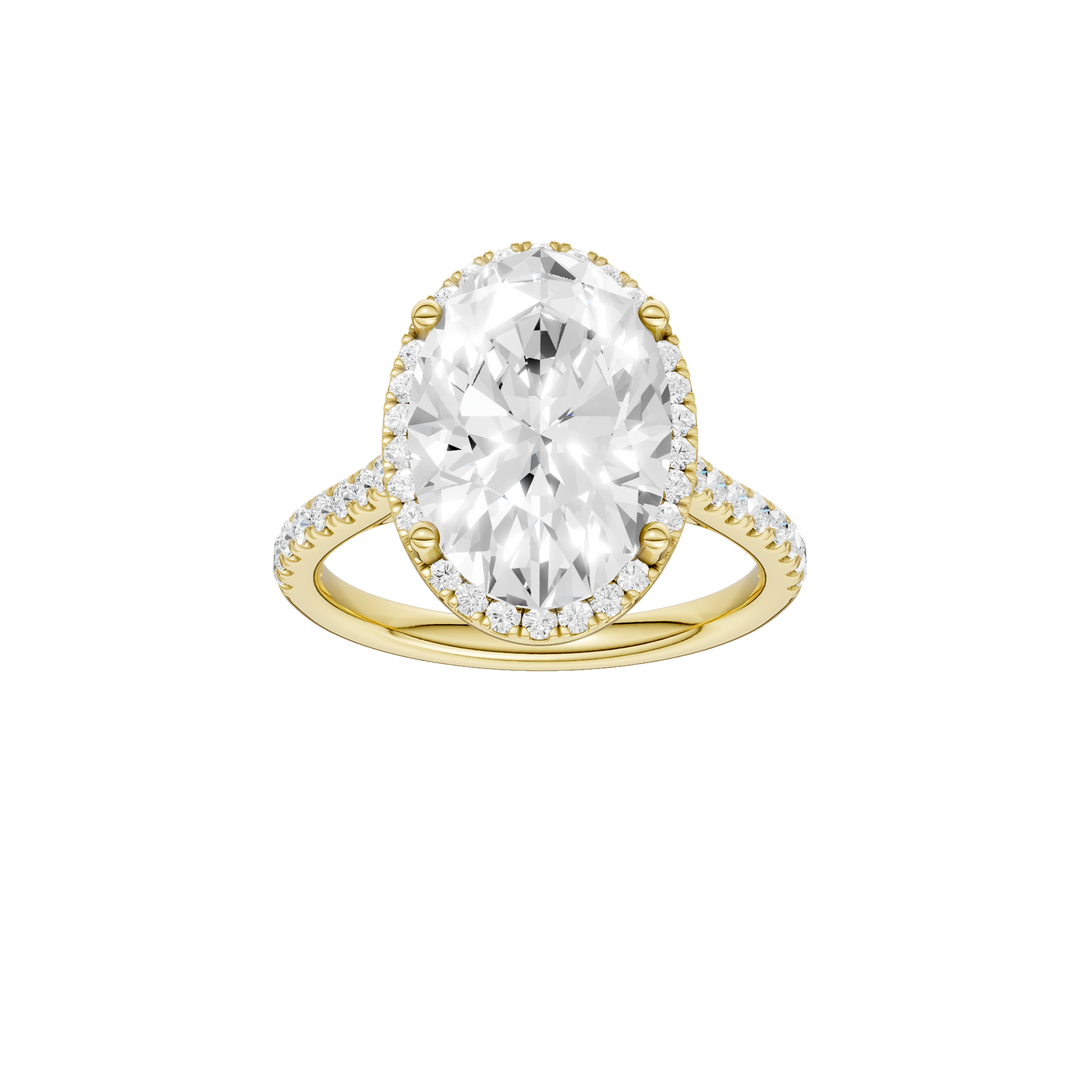 Petite Halo/Cathedral Engagement Ring (Oval) in 14K Yellow Gold – Silvadi Jewelry Aurora CO