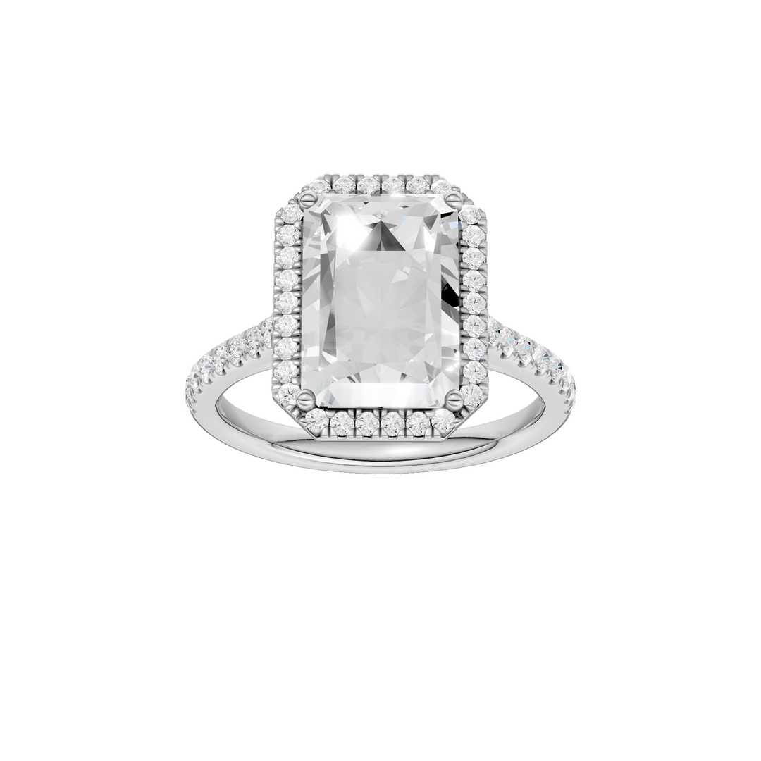 Petite Halo/Cathedral Engagement Ring (Radiant Cut) in 14K White Gold – Silvadi Jewelry Aurora CO