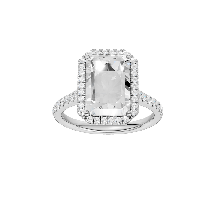 Petite Halo/Cathedral Engagement Ring (Radiant Cut) in 14K White Gold – Silvadi Jewelry Aurora CO