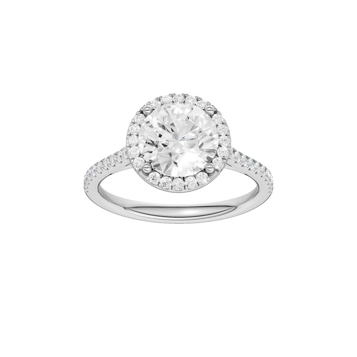 Petite Halo/Cathedral Engagement Ring (Round) in 14K White Gold – Silvadi Jewelry Aurora CO