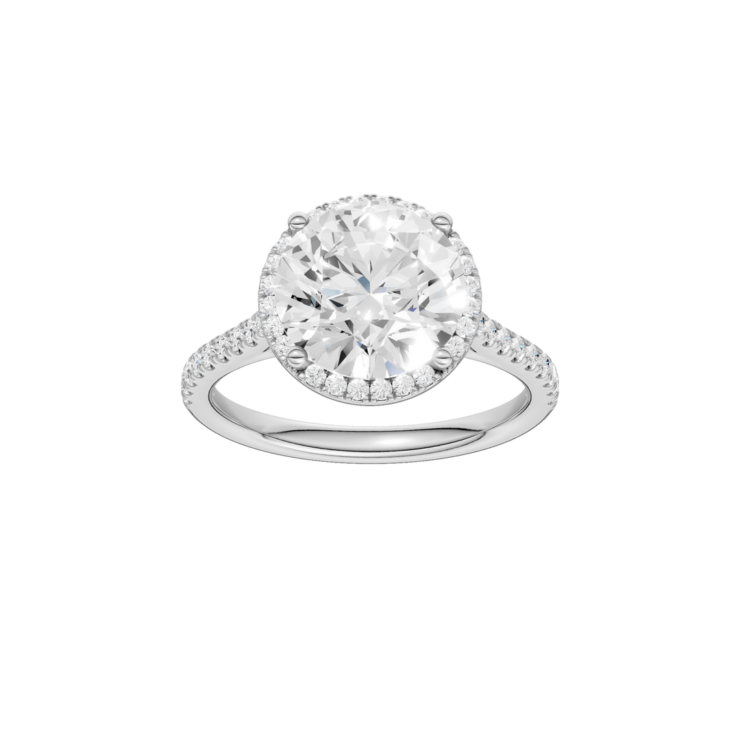 Petite Halo/Cathedral Engagement Ring (Round) in 14K White Gold – Silvadi Jewelry Aurora CO