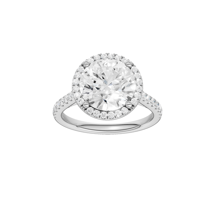 Petite Halo/Cathedral Engagement Ring (Round) in 14K White Gold – Silvadi Jewelry Aurora CO