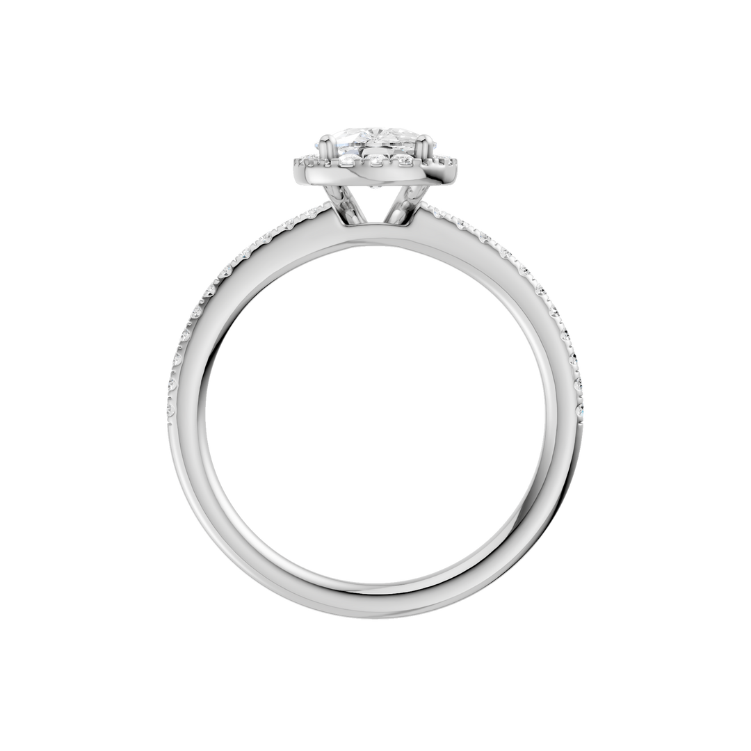 Petite Halo/Peg Head Engagement Ring (Elongated Cushion) in 14K White Gold – Silvadi Jewelry Aurora CO