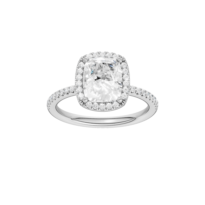 Petite Halo/Peg Head Engagement Ring (Elongated Cushion) in 14K White Gold – Silvadi Jewelry Aurora CO