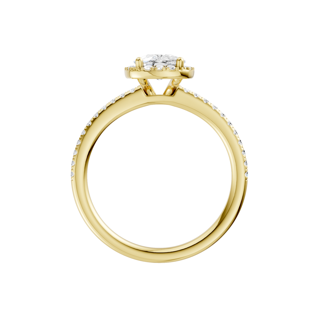 Petite Halo/Peg Head Engagement Ring (Elongated Cushion) in 14K Yellow Gold – Silvadi Jewelry Aurora CO