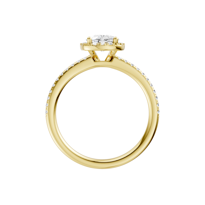 Petite Halo/Peg Head Engagement Ring (Elongated Cushion) in 14K Yellow Gold – Silvadi Jewelry Aurora CO