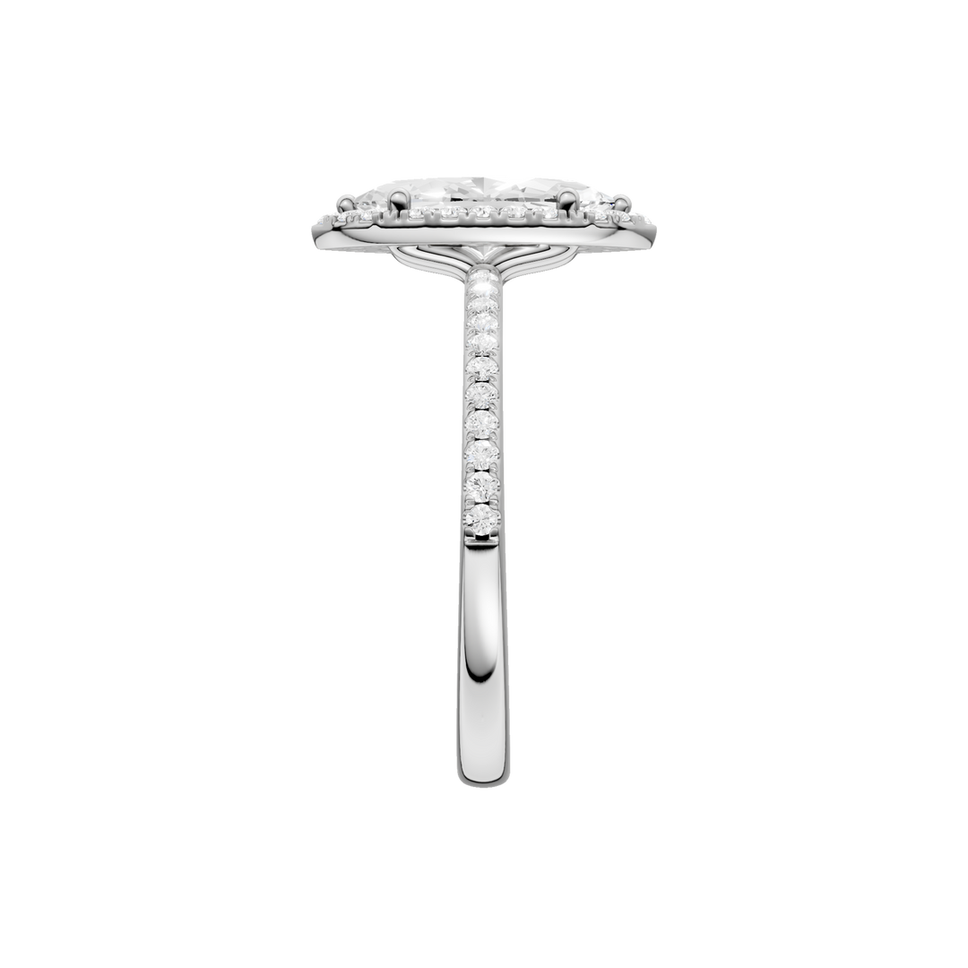 Petite Halo/Peg Head Engagement Ring (Marquise) in 14K White Gold – Silvadi Jewelry Aurora CO
